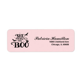Etiqueta She Found Her Boo Halloween Bridal Shower Label