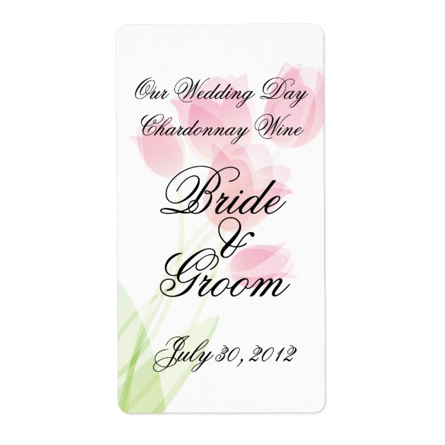 Etiqueta Sheer Pink Tulips (Frente)