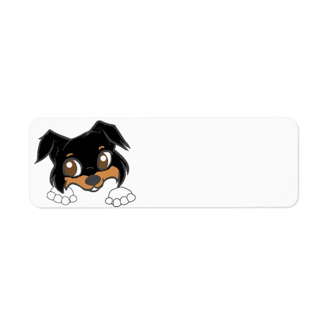 Etiqueta Shetland Sheepdog Black Tri Peeking Personalizado (Frente)