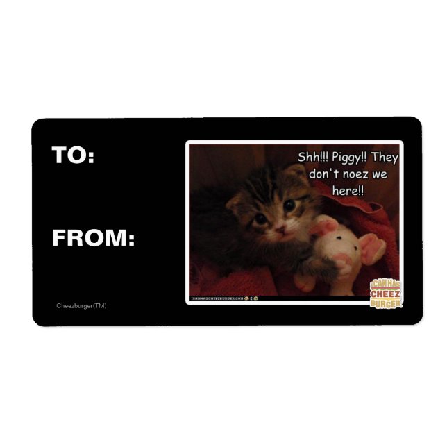 Etiqueta ¡¡¡Shh!!! ¡¡Cerdo!! (Frente)