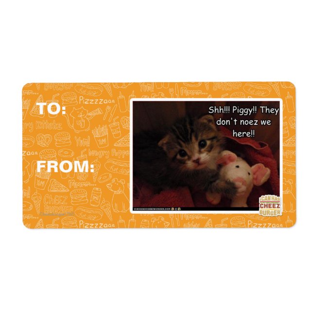 Etiqueta ¡¡¡Shh!!! ¡¡Cerdo!! (Frente)