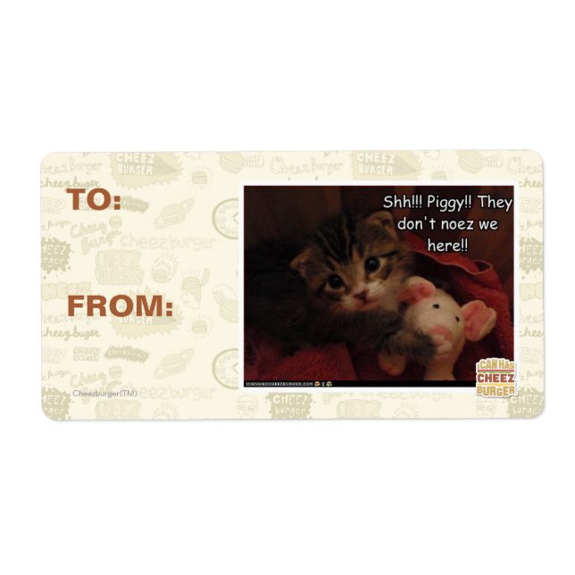 Etiqueta ¡¡¡Shh!!! ¡¡Cerdo!! (Frente)