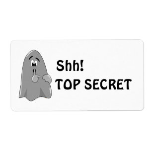 Etiqueta Shh Personalizado Ghost Top Secret Halloween