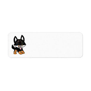 Etiqueta shiba inu personalizado negro y tostado