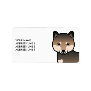 Etiqueta Shiba Inu Sésamo Perro De Dibujos Animados Lindo &