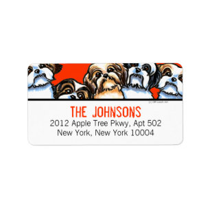 Etiqueta Shih Tzu Dogs Color del Personalizado de fuentes d
