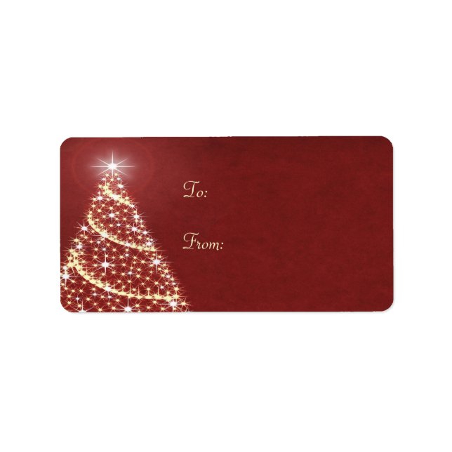Etiqueta Shimmer de árbol de Navidad (Frente)