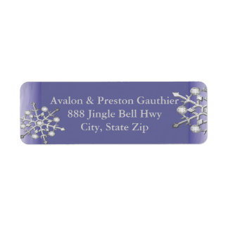 Etiqueta Shimmer Silver Snowflake Purple