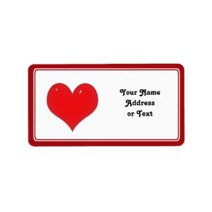 Etiqueta Shiny Red Heart of Love
