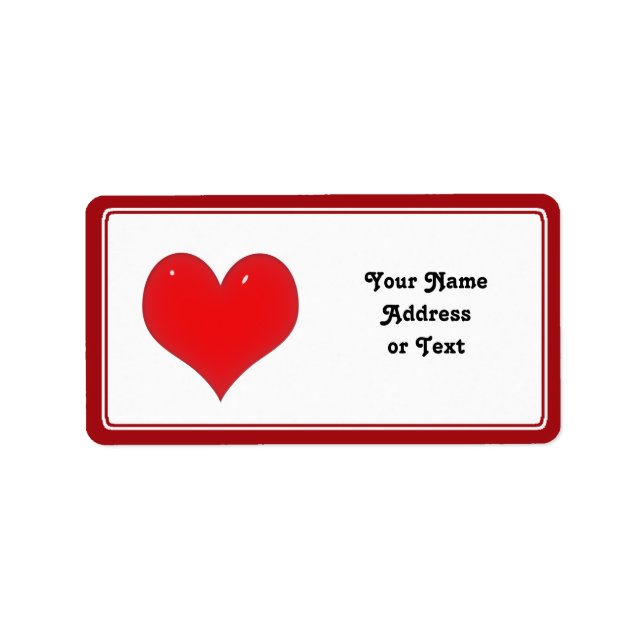 Etiqueta Shiny Red Heart of Love (Frente)