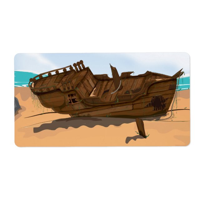 Etiqueta Shipwreck con playas (Frente)