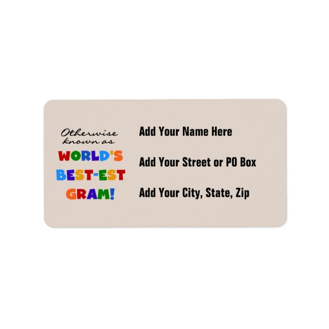 Etiqueta Si no conocido como regalos del gramo del (Frente)