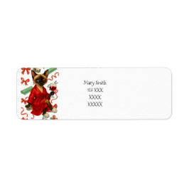 Etiqueta Siamese Cat Christmas Holiday 