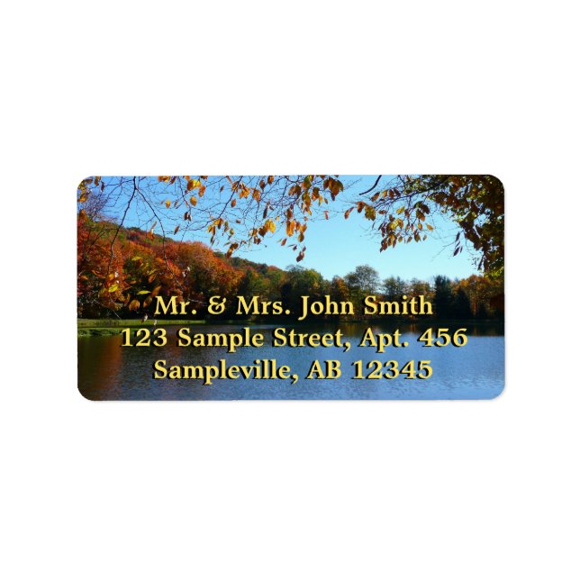 Etiqueta Siete manantiales caen árboles y estanques (Frente)