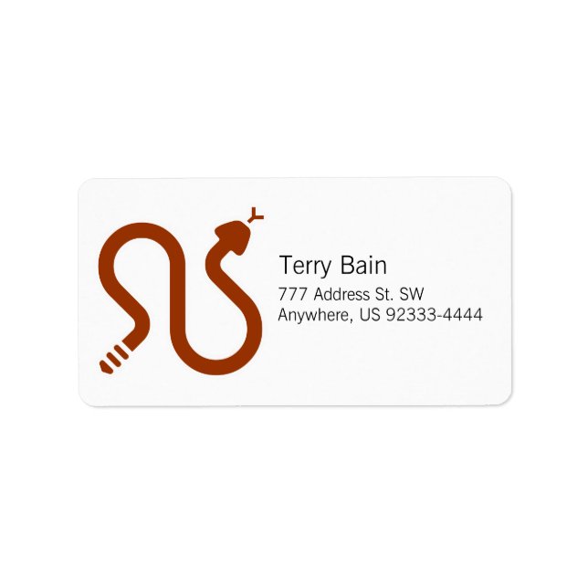 Etiqueta Signo de advertencia de Rattlesnake (Frente)