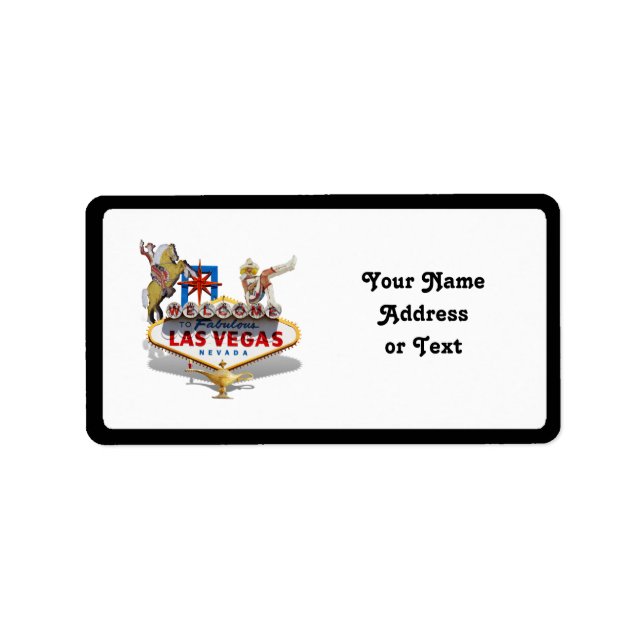 Etiqueta Signo de bienvenida de Las Vegas (Frente)