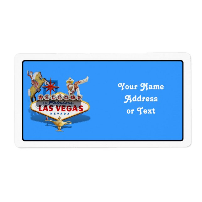 Etiqueta Signo de bienvenida de Las Vegas (Frente)