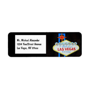 Etiqueta Signo de bienvenida de Las Vegas