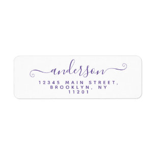Etiqueta Signo de caligrafía moderna Script violeta púrpu