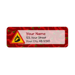 Etiqueta Signo de peligro de pimienta caliente