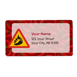 Etiqueta Signo de peligro de pimienta caliente