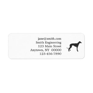Etiqueta Silhouette de Greyhound en negro