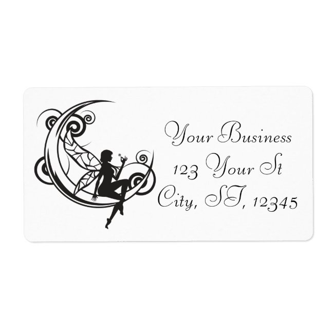 Etiqueta Silhouette de hadas lunares Thunder_Cove (Frente)