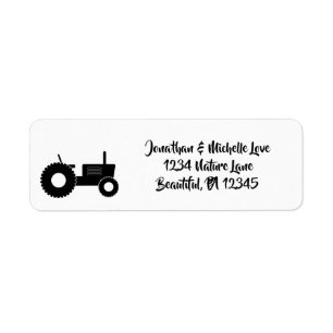 Etiqueta Silhouette Tractor Farm Address
