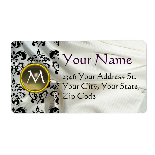 Etiqueta SILK DAMASK GEM grey white (Frente)