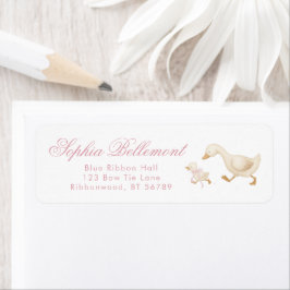 Etiqueta Silly Goose Pink Baby Shower Return Address