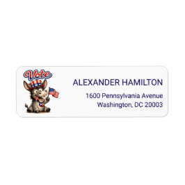 Etiqueta Silly Patriotic Donkey Vote Return Address