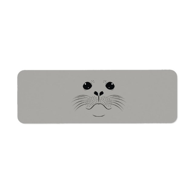 Etiqueta Silueta de cara de foca (Frente)