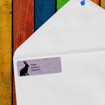 Silueta de conejo negro marchito morado