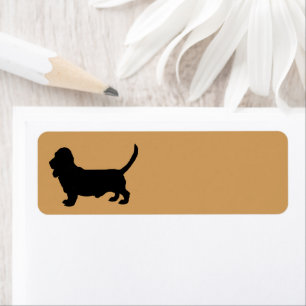 Etiqueta Silueta de perro Basset Hound