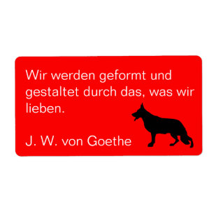 Etiqueta Silueta de perro pastor