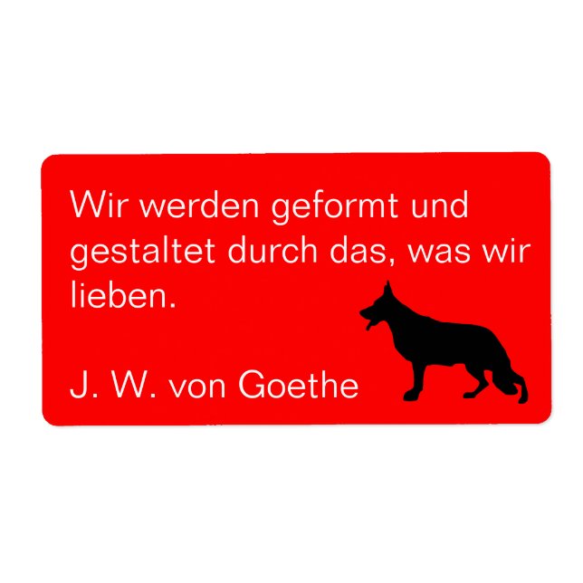 Etiqueta Silueta de perro pastor (Frente)
