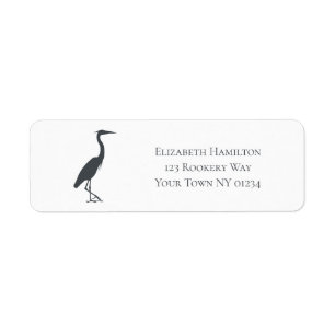 Etiqueta silueta Great Blue Heron Egret personalizada