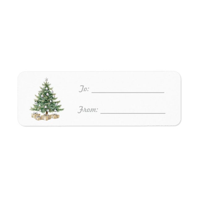 Etiqueta Silver Cream Gifts Christmas Tree (Frente)
