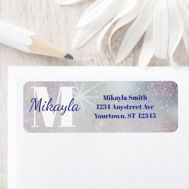 Etiqueta Silver Glitter with Stars (In situ)