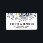 Etiqueta Silver Grey Ivory Floral Winter Rustic Wedding<br><div class="desc">Elegant floral winter wedding address label features elegant grey ,  ivory and silver watercolor flower bouquet frosty-hued greenery. Please contact me for any help in customization or if you need any other product with this design.</div>