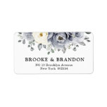 Etiqueta Silver Grey Ivory Floral Winter Rustic Wedding<br><div class="desc">Elegant floral winter wedding address label features elegant grey ,  ivory and silver watercolor flower bouquet frosty-hued greenery. Please contact me for any help in customization or if you need any other product with this design.</div>