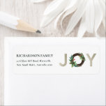 ETIQUETA SILVER HOLLY BERRY JOY WREATH CHRISTMAS ADDRESS<br><div class="desc">If you need any further customisation please feel free to message me on yellowfebstudio@gmail.com.</div>