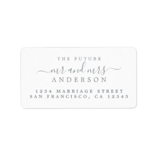 Etiqueta Silver Script Future Mr Mrs Return Address