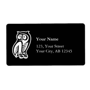 Etiqueta Símbolo de búho blanco