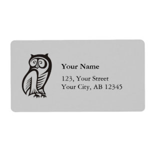 Etiqueta Símbolo de búho negro