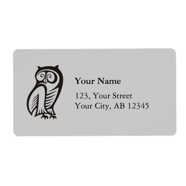 Etiqueta Símbolo de búho negro (Frente)