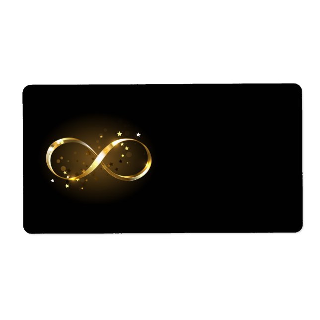 Etiqueta Símbolo de infinito dorado (Frente)