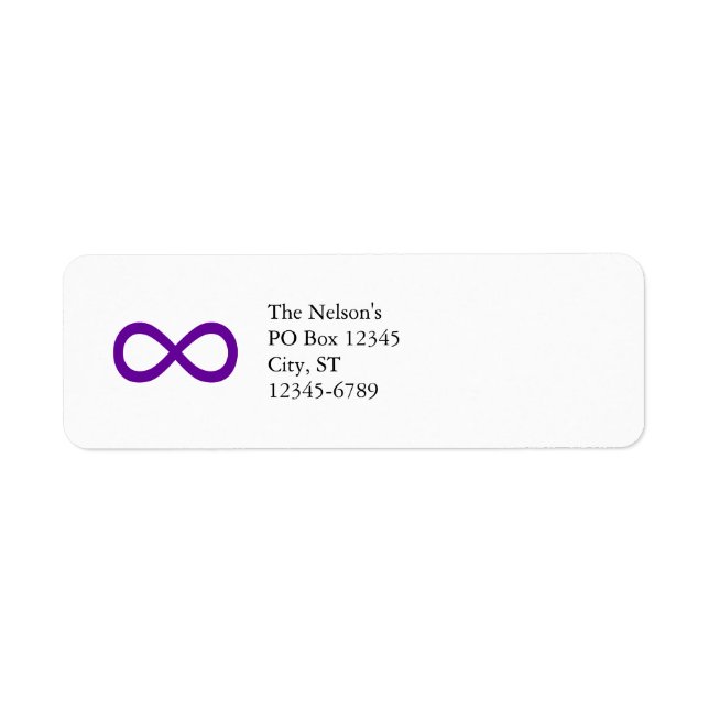 Etiqueta Símbolo de Infinito Morado (Frente)