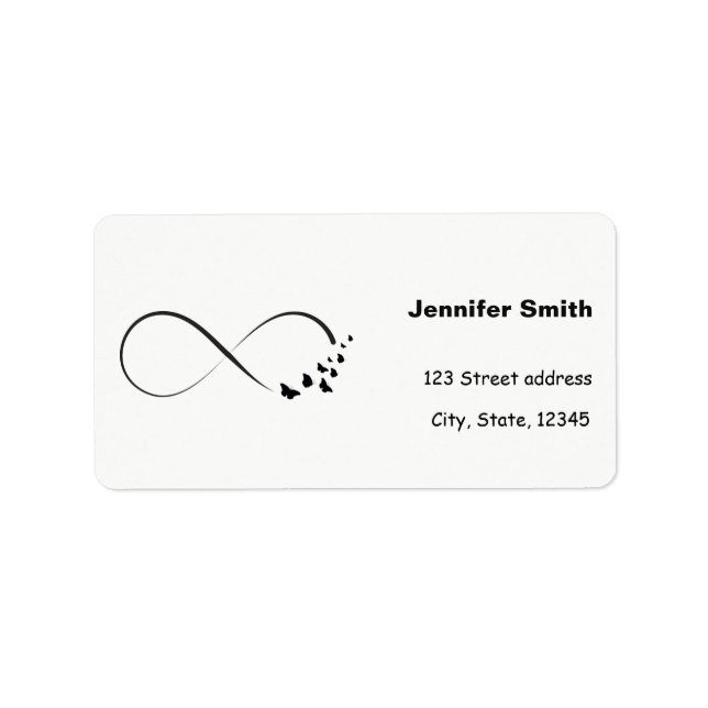 Etiqueta Símbolo de mariposa infinita (Frente)