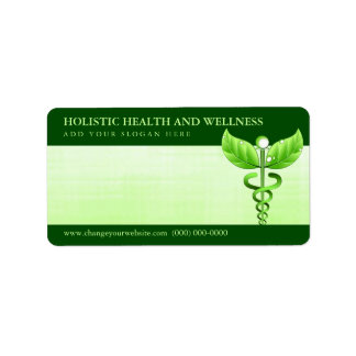 Etiqueta Símbolo de medicina alternativa Caduceus verde cla